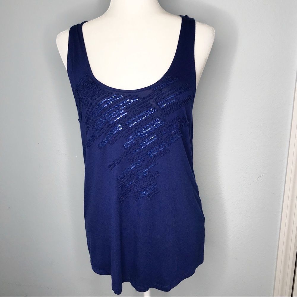 Halogen sequin Racerback tank sleeveless top M